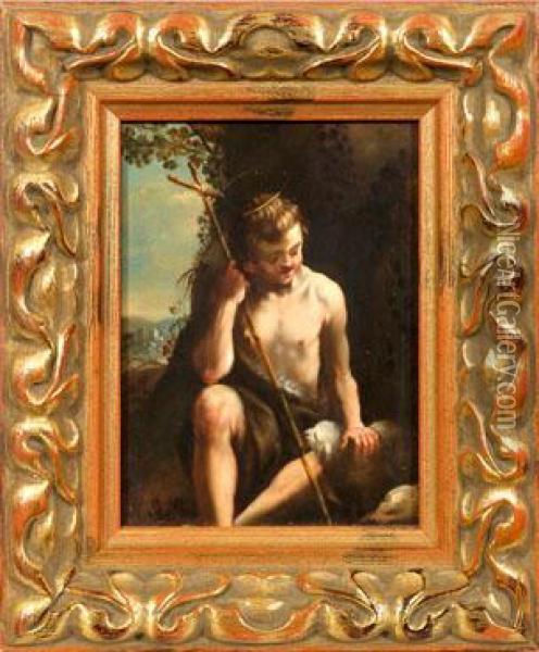 Der Ruhende Junge Hl. Johannes Der Taufer Mit Dem Lamm Oil Painting - Arnold Houbraken