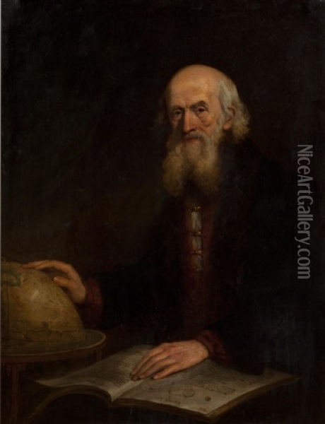A Portrait Of An Astronomer Oil Painting - Frederick Havill