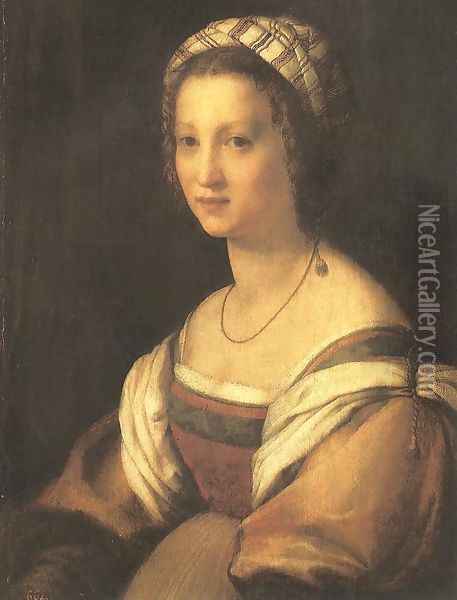 Portrait of the Artist's Wife 1513 Oil Painting - Andrea Del Sarto