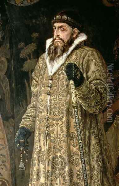Tsar Ivan IV Vasilyevich 'the Terrible' (1530-84) 1897 (detail) Oil Painting - Viktor Vasnetsov