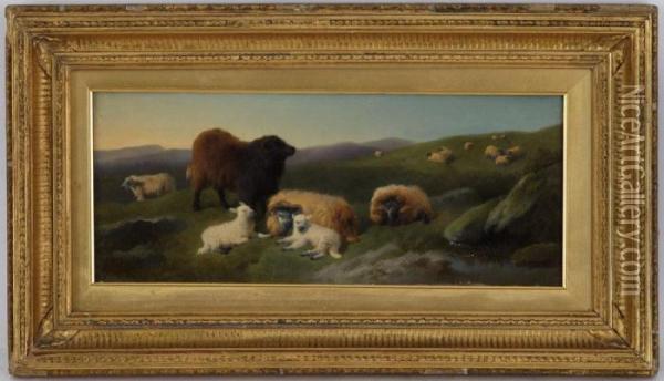Animaux Dans Un Paysage Oil Painting - George W. Horlor
