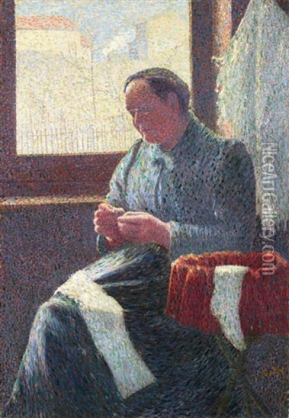 Portrait De Madame Vallad Oil Painting - Leon Pourtau