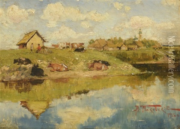 Paysage Jour D'ete Oil Painting - Alexandr Vladimirovich Makovsky