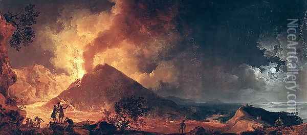 The Eruption of Mount Vesuvius in 1771 Oil Painting - Pierre-Jacques Volaire