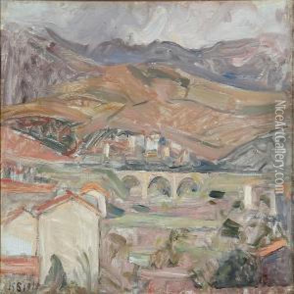 A View At Vienne Banguli, Pyrenees Oil Painting - Carl Schou