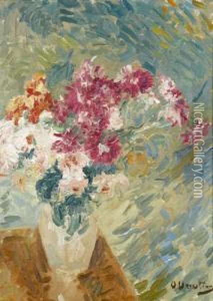 Stillleben Mit Chrysanthemen Oil Painting - Otto Vautier