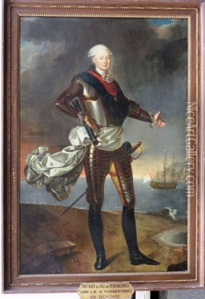 Portrait En Pied Du Duc De Penthievre Oil Painting - Jean-Baptiste Charpentier the Elder