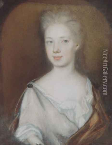 Mrs. Pierre Bacot (Marianne Fleur Du Gue) Oil Painting - Henrietta Johnston