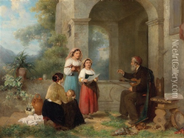 Die Gesangsprobe Oil Painting - Karel Frans Philippeau