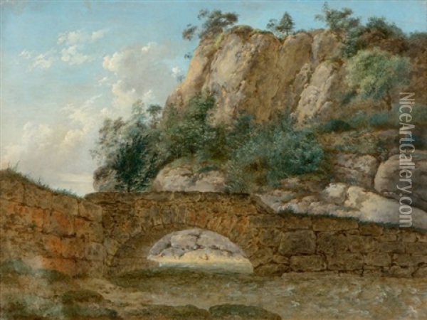 Le Pont De Pierre Oil Painting - George Augustus Wallis