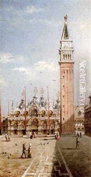 Piazza San Marco, Venezia Oil Painting - Marco Grubas