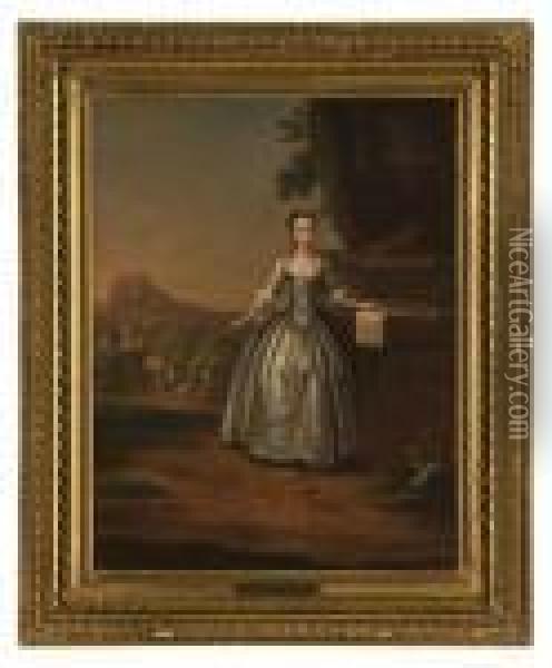 Portrait Of A Lady Said To Be Philippa Massingberd Oil Painting - Arthur Devis