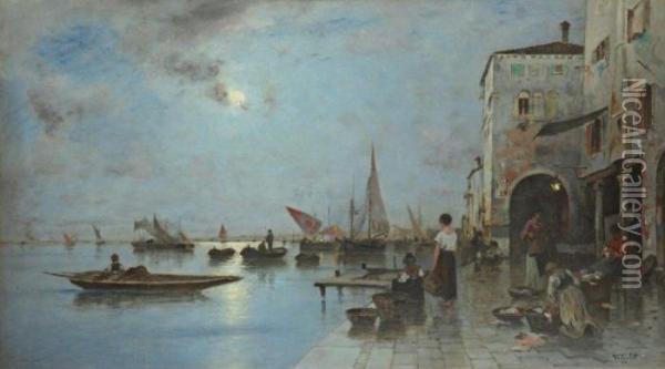 Crepuscule A Venise Oil Painting - Wilhelm von Gegerfelt