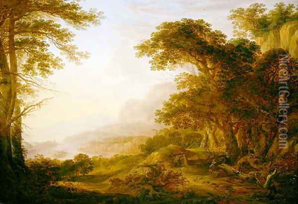 A Rhenish Landscape, 1643 Oil Painting - Herman Saftleven