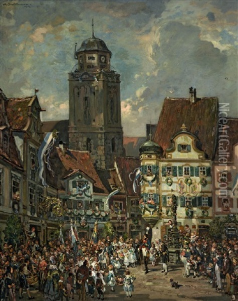 Hoher Besuch Oil Painting - Hermann Stockmann