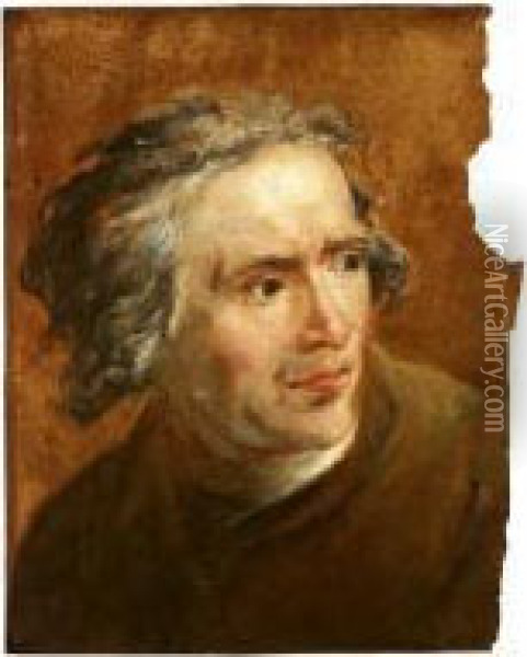 Portrait Of A Man Oil Painting - Claude Jean-Bapt. Hoin