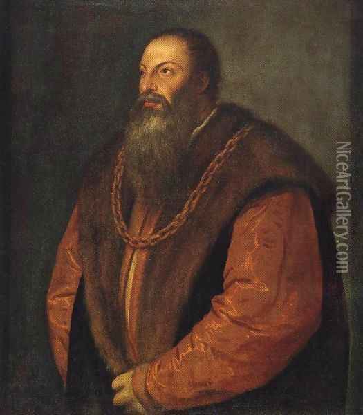 Pietro Aretino 1548 Oil Painting - Tiziano Vecellio (Titian)