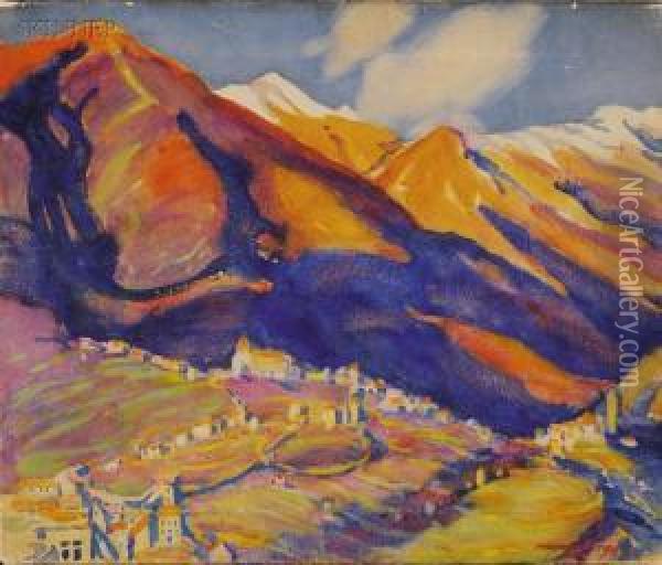 Mountains In Early Spring Oil Painting - Margaret Jordan Patterson