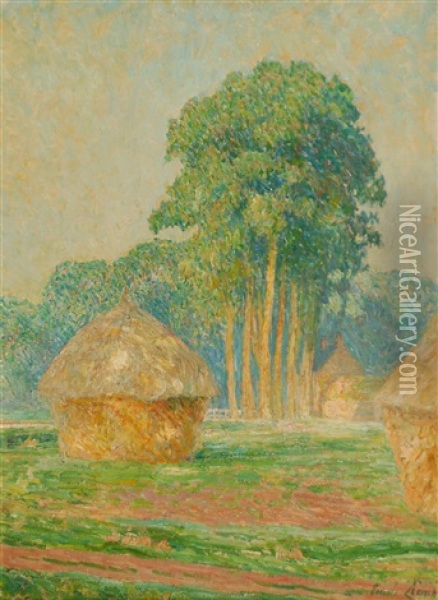 Paysage Aux Meules De Foin Oil Painting - Emile Claus