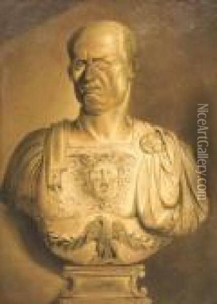 Buste D'un General Romain Sur 
Son Socle,cuirasse Ornee D'une Tete De Meduse Et D'un Aigle Oil Painting - Charles Camarroque