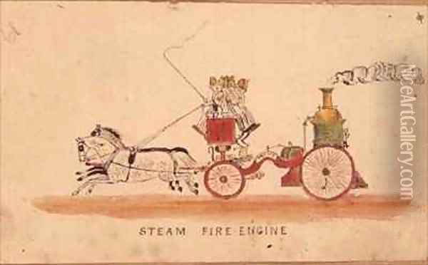 The Steam Fire Engine Oil Painting - William Francis Freelove