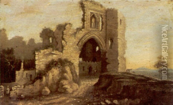 Abbey Ruins Oil Painting - William Sadler the Elder