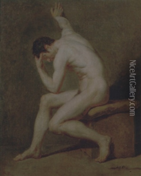 A Male Nude Oil Painting - Pierre Narcisse Guerin