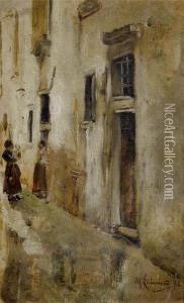 Venetian Lane Running To The Left Oil Painting - Max Liebermann