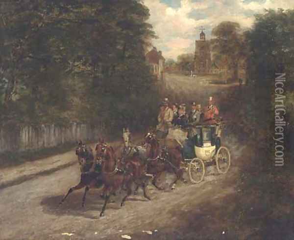 The Oxford coach Oil Painting - English School