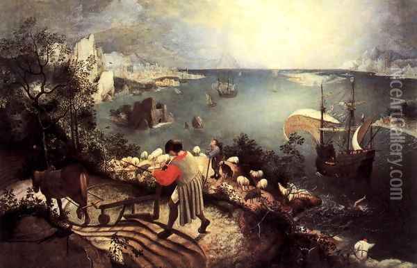 Landscape with the Fall of Icarus 1555 Oil Painting - Jan The Elder Brueghel