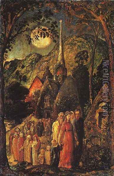 Coming from Evening Church Oil Painting - Samuel Palmer