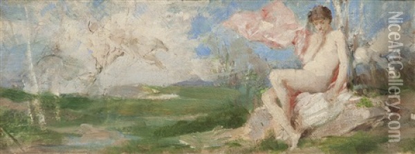 Spring Oil Painting - Vojtech Adalbert Hynais