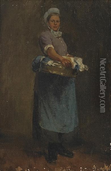 The Washerwoman Oil Painting - Jules Breton