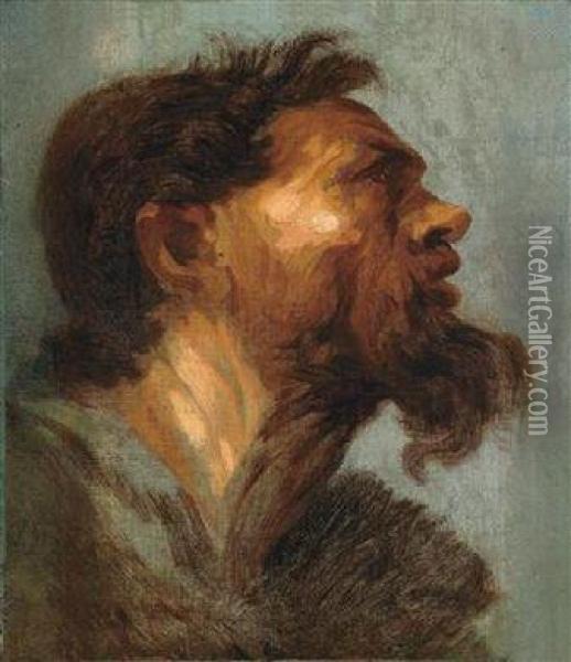Zugeschriebenkopfstudie Eines Bartigenmannes Im Fellkleid Oil Painting - Sir Anthony Van Dyck