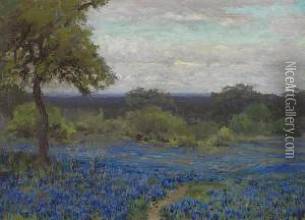 Blue Bonnets Oil Painting - Julian Onderdonk