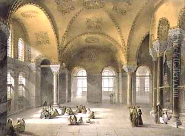Haghia Sophia plate 12 the Meme Gallery in the south west corner Oil Painting - Gaspard Fossati