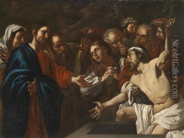 Die Auferweckung Des Lazarus Oil Painting - Dirck Van Baburen