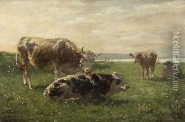 Hollandische
 Weidelandschaft Oil Painting - Hermann Baisch