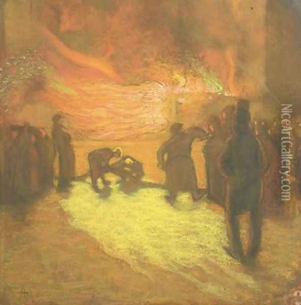 Le feu Oil Painting - Louis Anquetin
