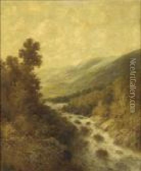 An Extensive Mountain Landscape Oil Painting - Thomas Bartholomew Griffin