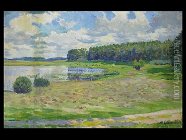 Sommerlandschaft Oil Painting - Mikhail Ivanovitch Solomonov