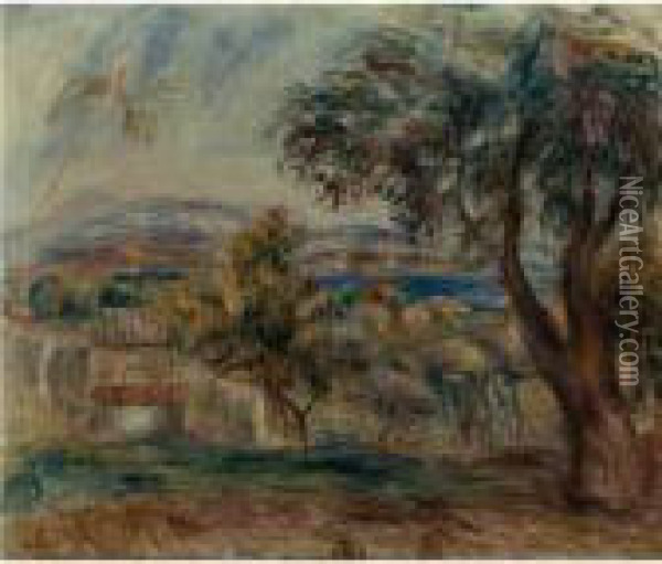 Orangers Et Fond Mer Oil Painting - Pierre Auguste Renoir