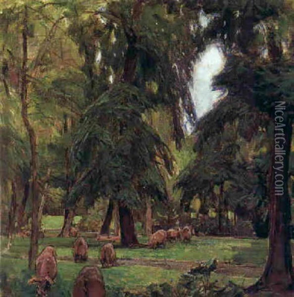 Im Lainzer Tiergarten Oil Painting - Carl Moll