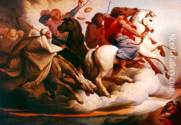 Four Horsemen of the Apocalypse Oil Painting - Edward Jakob Von Steinle