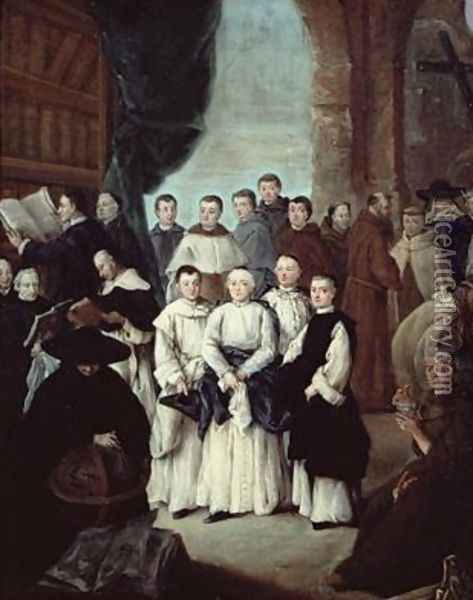 Friars in Venice Oil Painting - Pietro Longhi