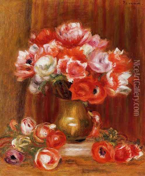 Anemones3 Oil Painting - Pierre Auguste Renoir