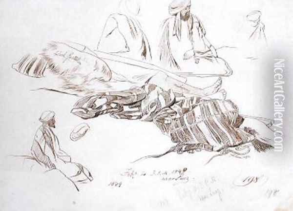 Study of a Bedouin Oil Painting - Edward Lear