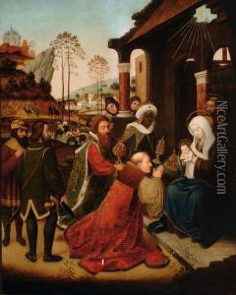Adoration Of The Magi Oil Painting - Marcellus Coffermans