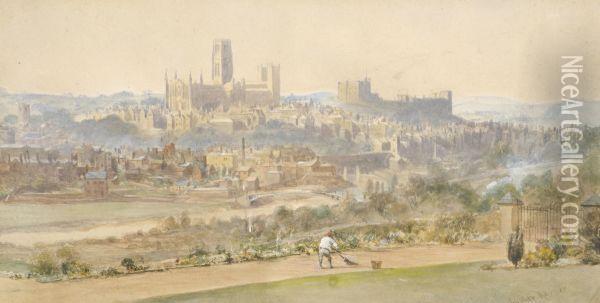 View Of Durham Oil Painting - Louise Rayner