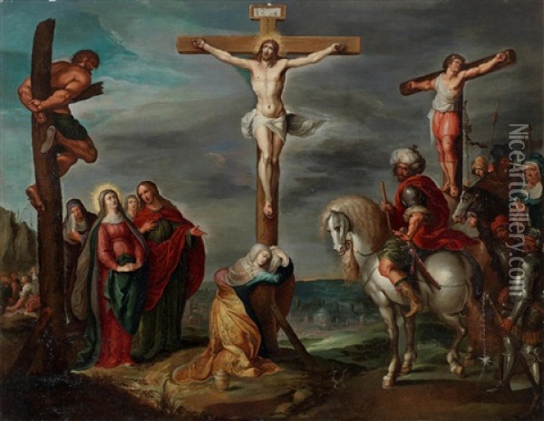 The Crucifixion Oil Painting - Hans (Potlepel) Jordaens